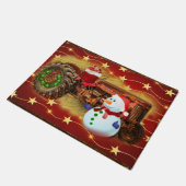 Frosty's Rode Tractor kerst Deurmat (Schuin)