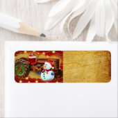 Frosty's  Rode Tractor kerst Etiket (Insitu)