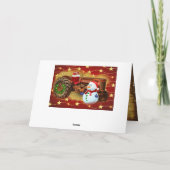 Frosty's  Rode Tractor kerst Feestdagen Kaart (Achterkant)