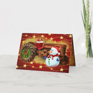 Frosty's  Rode Tractor kerst Feestdagen Kaart