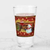 Frosty's  Rode Tractor kerst Glas (Achterkant)