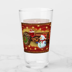 Frosty's Rode Tractor kerst Glas