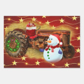 Frosty's  Rode Tractor kerst Inpakpapier Vel (Voorkant 3)