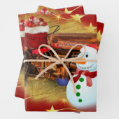 Frosty's  Rode Tractor kerst Inpakpapier Vel (In situ)