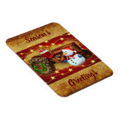 Frosty's Rode Tractor kerst Magneet (Rechterzijde)