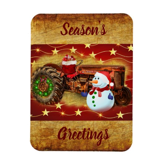 Frosty's Rode Tractor kerst Magneet (Verticaal)
