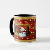 Frosty's Rode Tractor kerst Mok (Voorkant links)
