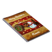 Frosty's Rode Tractor kerst Notitieboek (Rechterzijde)