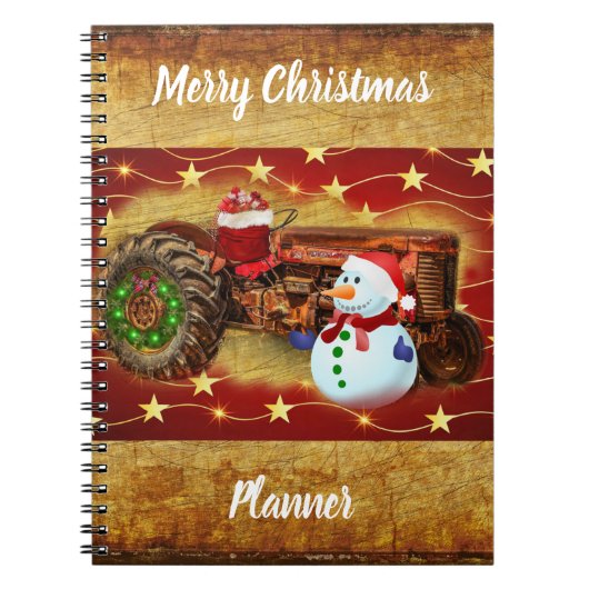 Frosty's Rode Tractor kerst Notitieboek (Voorkant)