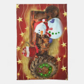 Frosty's  Rode Tractor kerst Theedoek (Verticaal)