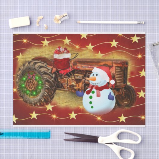 Frosty's  Rode Tractor kerst Tissuepapier (Craft)