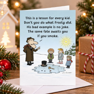 "Frosty's slechte voorbeeld" Grappige kerst Xmas Feestdagen Kaart