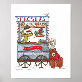 Frosty's Snoep Cart - Schattigee Vakantie Sneeuwma Poster