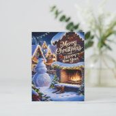 Frostys Warm Welkom bij de open haard Briefkaart (Staand voorkant)