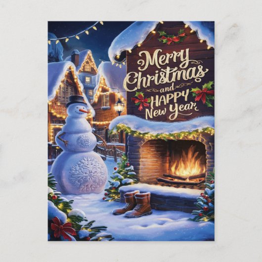Frostys Warm Welkom bij de open haard Briefkaart (Voorkant)