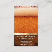 Frothy Glass of Beer | Houtkorrels van goud Visitekaartje (Achterkant)