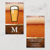 Frothy Glass of Beer | Houtkorrels van goud Visitekaartje (Voorkant / Achterkant)