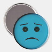 Frowny Face2 - blauw Magneet (Voorkant / Achterkant)