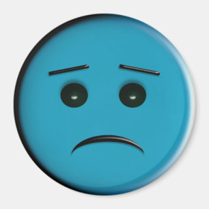 Frowny Face2 - blauw Magneet