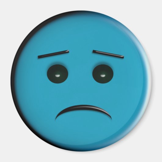 Frowny Face2 - blauw Magneet (Voorkant)