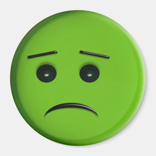 Frowny Face Green Magneet (Voorkant)