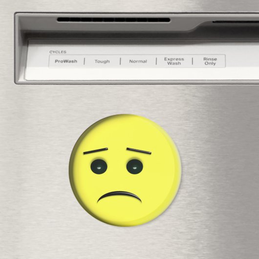 Frowny Face Yellow Magneet (Insitu (Vaatwasser))