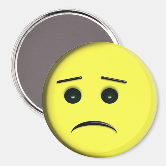 Frowny Face Yellow Magneet (Voorkant / Achterkant)