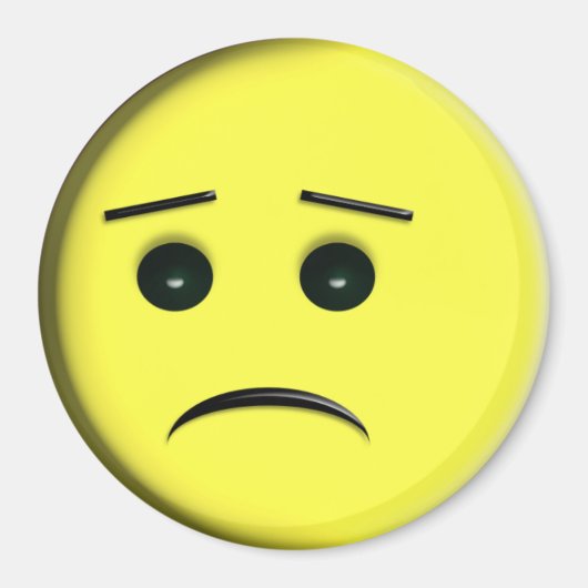 Frowny Face Yellow Magneet (Voorkant)