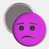 Frowny gezicht Paarse Magneet (Voorkant / Achterkant)