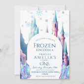 Frozen 1e verjaardag Cartoon Castle Kaart (Voorkant)