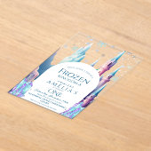 Frozen 1st Birthday Cartoon Castle Acryl Uitnodigingen (Laagn)