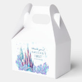 Frozen 1st Birthday Cartoon Castle First Birthday  Bedankdoosjes (Voorkant)