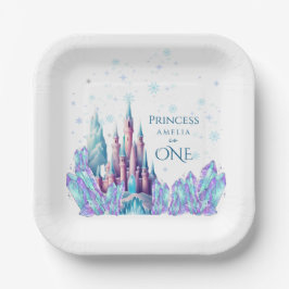 Frozen 1st Birthday Cartoon Castle First Birthday Papieren Bordje