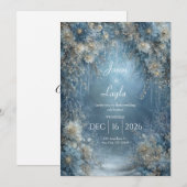 Frozen Bloom Winter Bloemen Huwelijk Kaart (Voorkant / Achterkant)