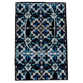 Frozen -blue blauwgroen wit Winter en parel geïnsp Medium Cadeauzakje (Voorkant)