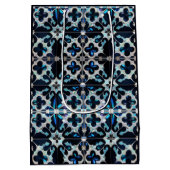 Frozen -blue blauwgroen wit Winter en parel geïnsp Medium Cadeauzakje (Achterkant)