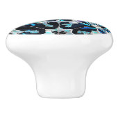 Frozen -blue blauwgroen wit Winter en parels geïns Keramische Knop (Zijkant)