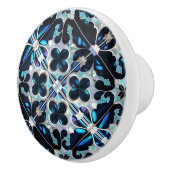 Frozen -blue blauwgroen wit Winter en parels geïns Keramische Knop (Rechts)