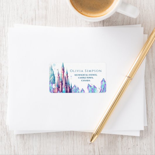 Frozen Cartoon Castle 1st Birthday Party Etiket (Insitu)