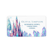 Frozen Cartoon Castle 1st Birthday Party Etiket (Voorkant)