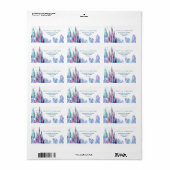 Frozen Cartoon Castle 1st Birthday Party Etiket (Full Sheet)