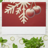 Frozen Cherry Snowflake – Winter Magic Design Theedoek (Gevouwen)