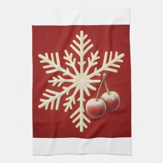 Frozen Cherry Snowflake – Winter Magic Design Theedoek