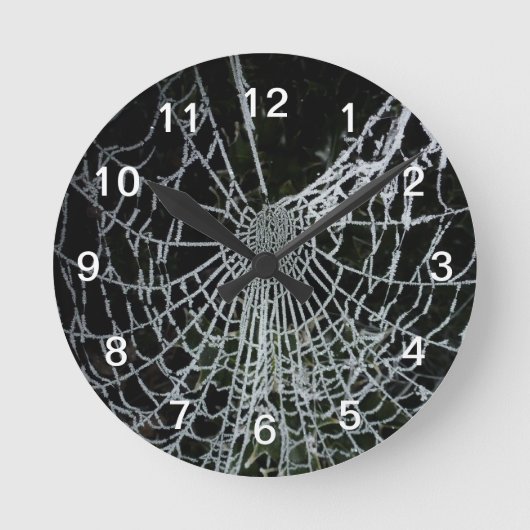 Frozen Cobweb Clock Ronde Klok (Voorkant)