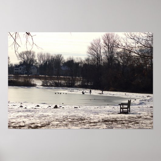 Frozen Creek met Bench Poster (Voorkant)