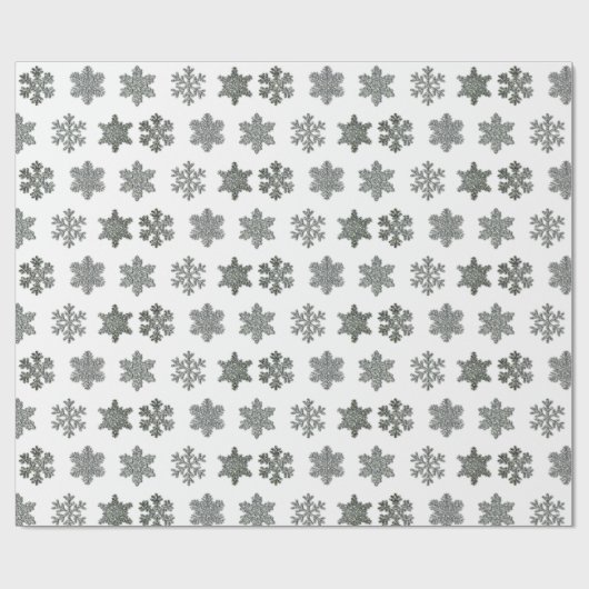 Frozen crystal frosty silver snowflakes cadeaupapier (Vlak)