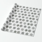 Frozen crystal frosty silver snowflakes  cadeaupapier (Uitgerold)