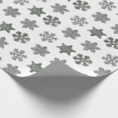 Frozen crystal frosty silver snowflakes  cadeaupapier (Hoek)