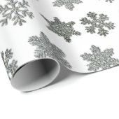 Frozen crystal frosty silver snowflakes  cadeaupapier (Rol Hoek)