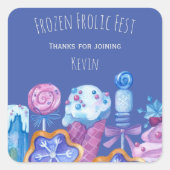 Frozen Delights Party Square Sticker (Voorkant)